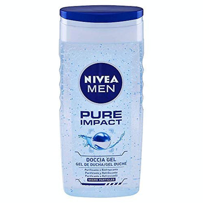 NIVEA Men Pure Impact Shampoo, 6-Pack (8.45 Fl Oz Each) – Daily Cleanse for Normal to Oily Hair