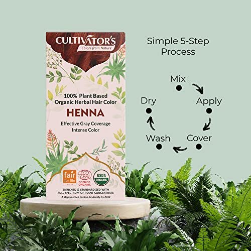 CULTIVATOR'S Permanent Henna Hair Color - 4 Pack (0.88 oz each) | Long-Lasting Natural Brown Tint - görsel 14