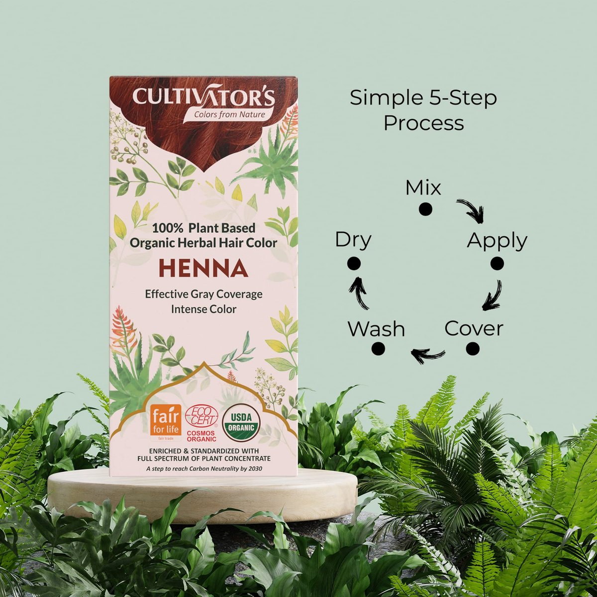 CULTIVATOR'S Permanent Henna Hair Color - 4 Pack (0.88 oz each) | Long-Lasting Natural Brown Tint - görsel 13