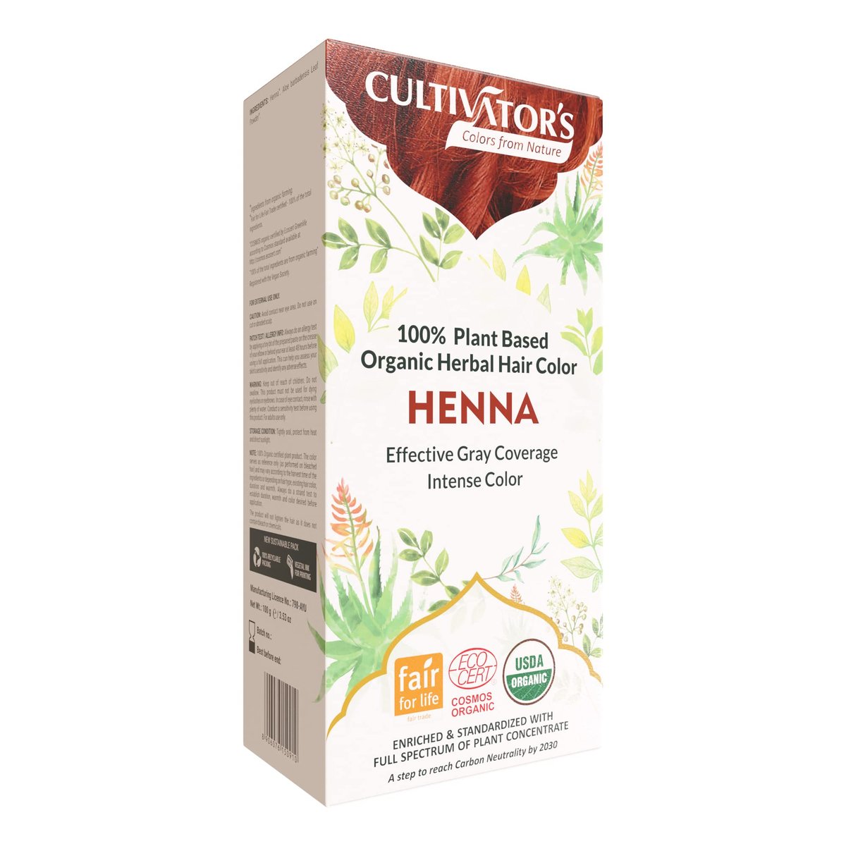 CULTIVATOR'S Permanent Henna Hair Color - 4 Pack (0.88 oz each) | Long-Lasting Natural Brown Tint - görsel 1