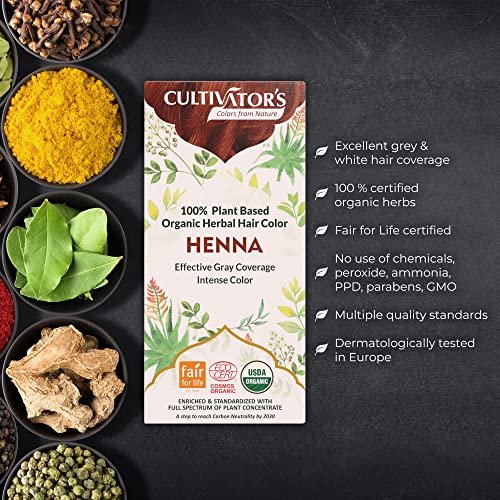 CULTIVATOR'S Permanent Henna Hair Color - 4 Pack (0.88 oz each) | Long-Lasting Natural Brown Tint - görsel 6