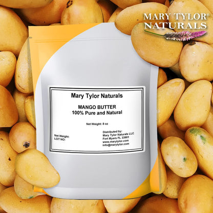 Mary Tylor Naturals Pure Mango Butter – 8 oz Cold Pressed, Unrefined, Raw for Hair, Skin & Nails Avelisse