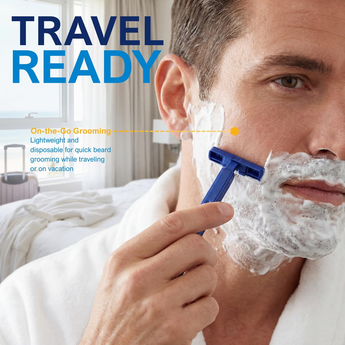 MED PRIDE Disposable Razors, 10-Pack | Twin Blades & Easy Grip for Smooth Shaving - Unisex - görsel 11