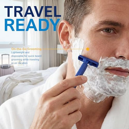 MED PRIDE Disposable Razors, 10-Pack | Twin Blades & Easy Grip for Smooth Shaving - Unisex