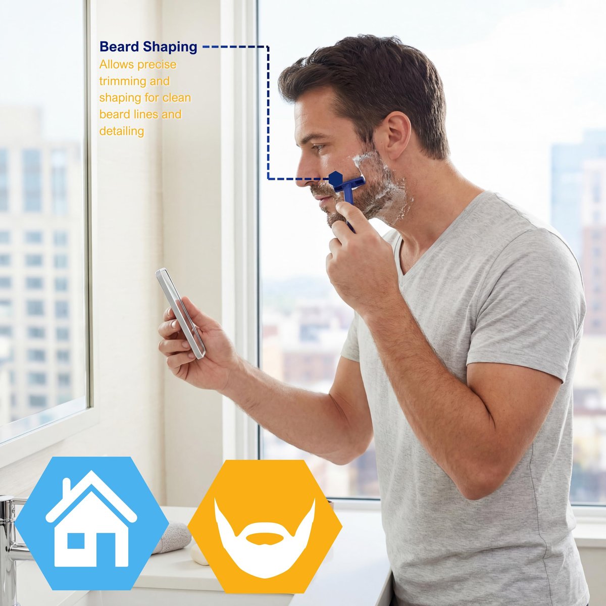 MED PRIDE Disposable Razors, 10-Pack | Twin Blades & Easy Grip for Smooth Shaving - Unisex - görsel 7
