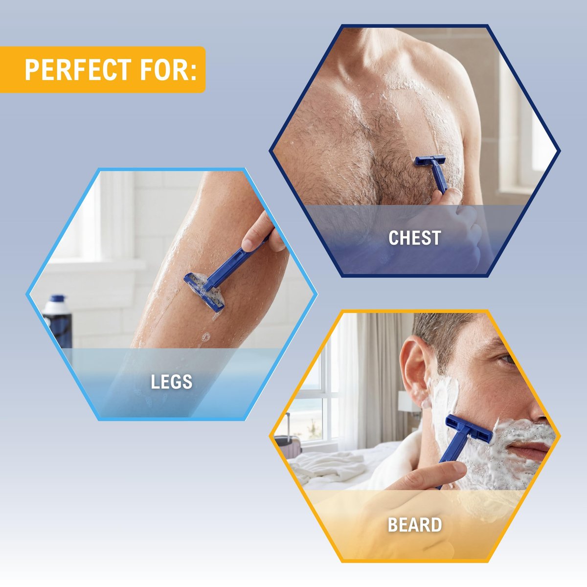 MED PRIDE Disposable Razors, 10-Pack | Twin Blades & Easy Grip for Smooth Shaving - Unisex - görsel 15