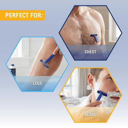 MED PRIDE Disposable Razors, 10-Pack | Twin Blades & Easy Grip for Smooth Shaving - Unisex