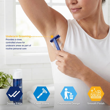 MED PRIDE Disposable Razors, 10-Pack | Twin Blades & Easy Grip for Smooth Shaving - Unisex