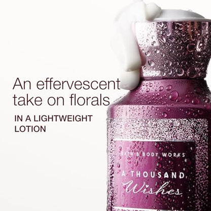 Bath & Body Works A Thousand Wishes Body Lotion - Lightweight Daily Moisturizer with Shea Butter & Coconut Oil, Sparkling Prosecco & Peony Scent, 8 fl oz (Pack of 2) Avelisse
