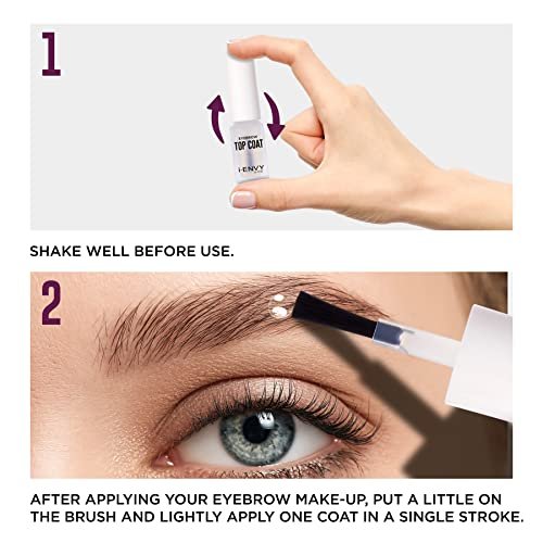 i-ENVY by KISS Eyebrow Sealer - Clear Waterproof Eyebrow Setting Topcoat for 24-Hour Hold, Smudge-Proof & Sweat-Proof, Non-Glossy Finish with Precision Brush Applicator - görsel 7