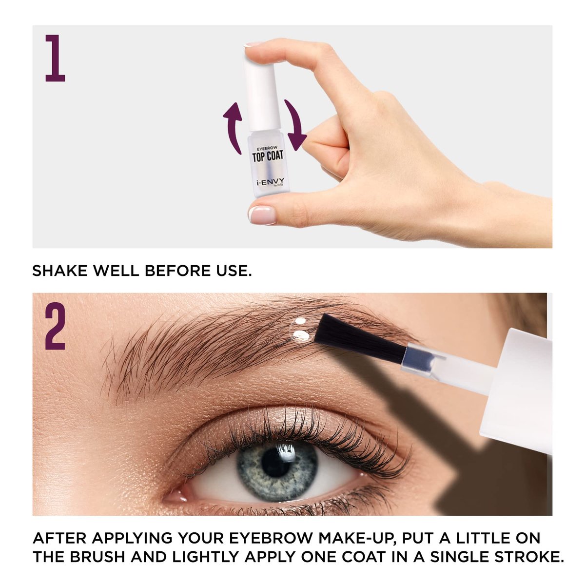 i-ENVY by KISS Eyebrow Sealer - Clear Waterproof Eyebrow Setting Topcoat for 24-Hour Hold, Smudge-Proof & Sweat-Proof, Non-Glossy Finish with Precision Brush Applicator - görsel 8