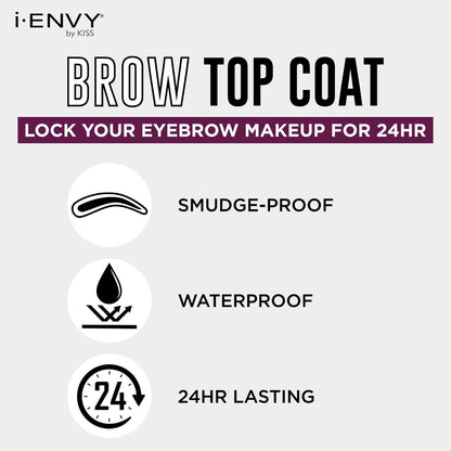 i-ENVY by KISS Eyebrow Sealer - Clear Waterproof Eyebrow Setting Topcoat for 24-Hour Hold, Smudge-Proof & Sweat-Proof, Non-Glossy Finish with Precision Brush Applicator