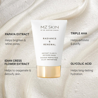 MZ SKIN Radiance & Renewal Mask – 8.5% Fruit Acid Complex with Lactic Acid & Azelaic Acid – 3.4 fl oz