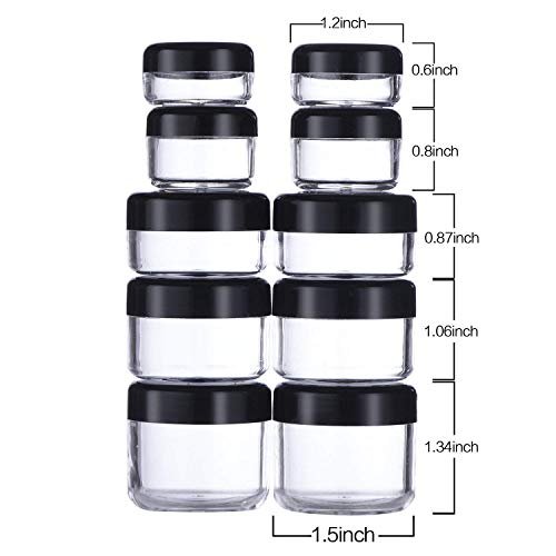 Onwon 10-Piece Clear Plastic Makeup Sample Containers with Mini Spatulas – 3g/5g/10g/15g/20g Cosmetic Jars with Screw Lids - görsel 6