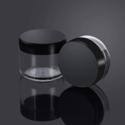 Onwon 10-Piece Clear Plastic Makeup Sample Containers with Mini Spatulas – 3g/5g/10g/15g/20g Cosmetic Jars with Screw Lids