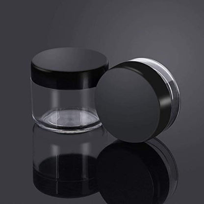 Onwon 10-Piece Clear Plastic Makeup Sample Containers with Mini Spatulas – 3g/5g/10g/15g/20g Cosmetic Jars with Screw Lids