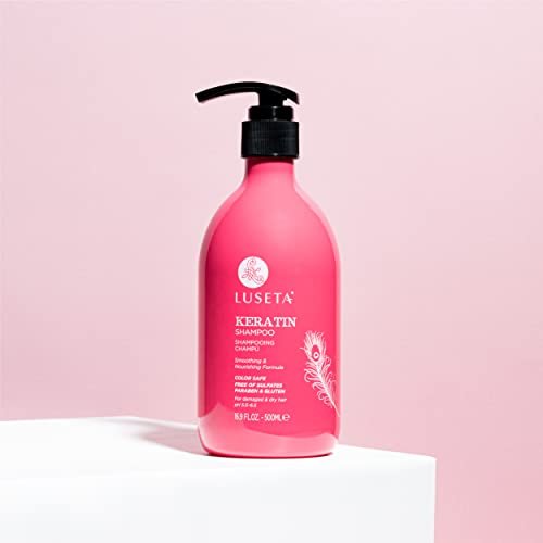 Luseta Keratin Shampoo for Dry Damaged Hair - Smoothing & Nourishing for Color Treated Hair, 16.9 Oz Avelisse