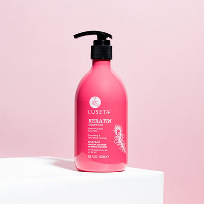 Luseta Keratin Shampoo for Dry Damaged Hair - Smoothing & Nourishing for Color Treated Hair, 16.9 Oz Avelisse