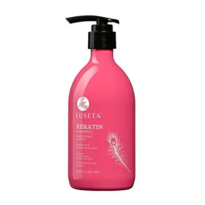 Luseta Keratin Shampoo for Dry Damaged Hair - Smoothing & Nourishing for Color Treated Hair, 16.9 Oz Avelisse