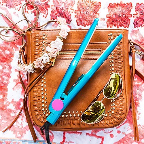 Bed Head Pixie 1/2 Inch Straightener for Short Hair, Bangs & Pixie Cuts – Peacock Blue Ceramic Iron Avelisse