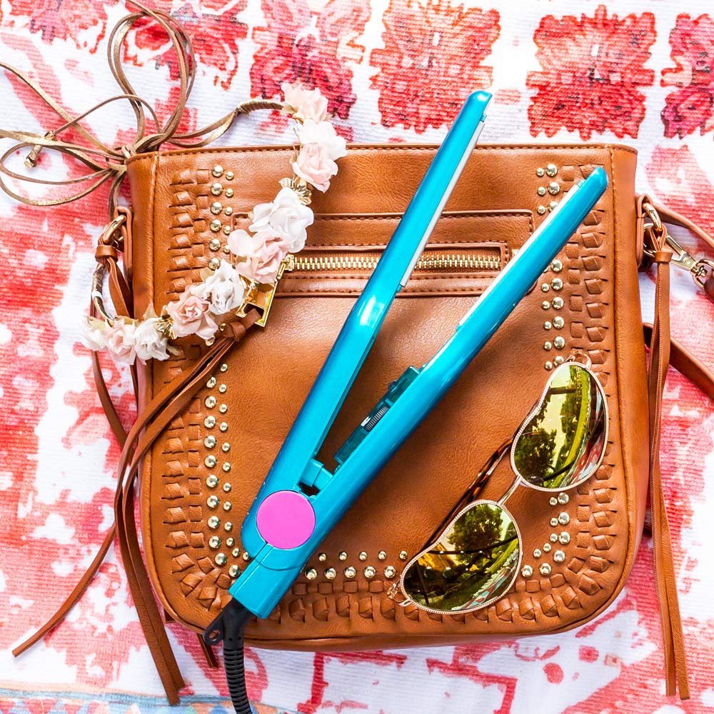 Bed Head Pixie 1/2 Inch Straightener for Short Hair, Bangs & Pixie Cuts – Peacock Blue Ceramic Iron Avelisse