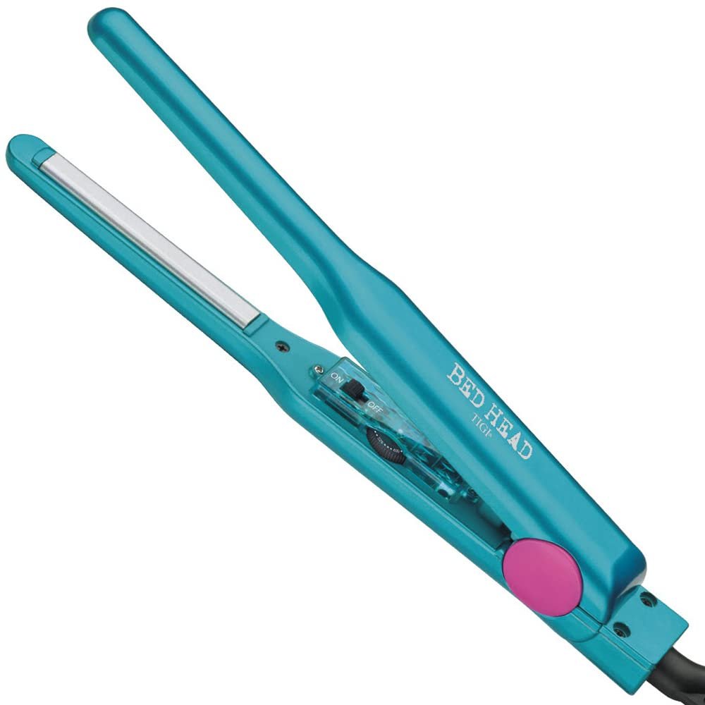 Bed Head Pixie 1/2 Inch Straightener for Short Hair, Bangs & Pixie Cuts – Peacock Blue Ceramic Iron Avelisse