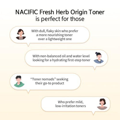 NACIFIC Fresh Herb Origin Facial Toner 5.07 fl. oz (150ml) – Vitamin B & C Infused Korean Skincare for Radiance and Moisture Barrier Support, All Skin Types