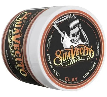 Suavecito Firme Clay for Men – Strong Hold, Low Shine Matte Finish – 4 oz Avelisse