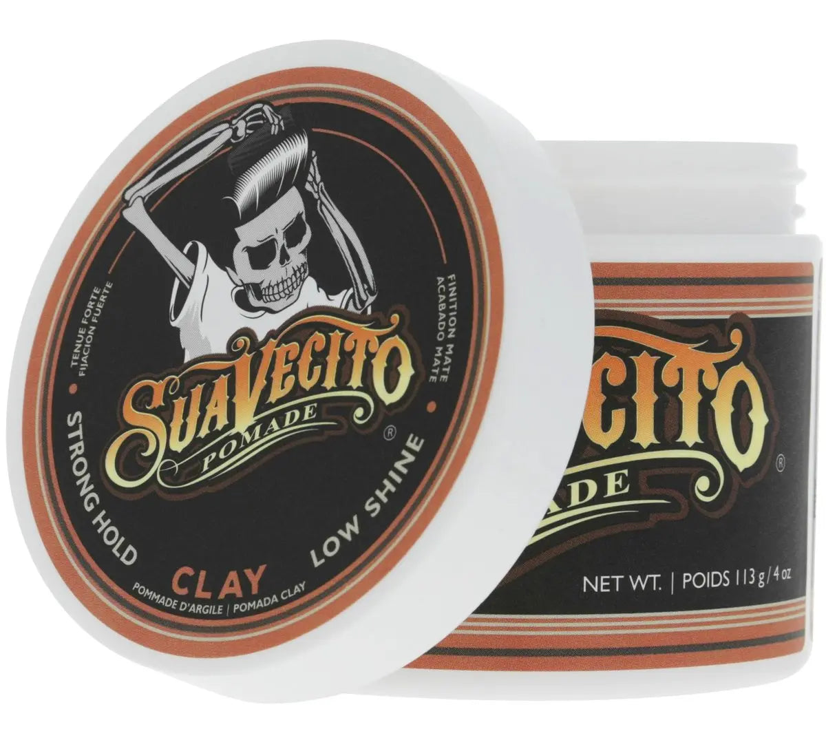 Suavecito Firme Clay for Men – Strong Hold, Low Shine Matte Finish – 4 oz Avelisse