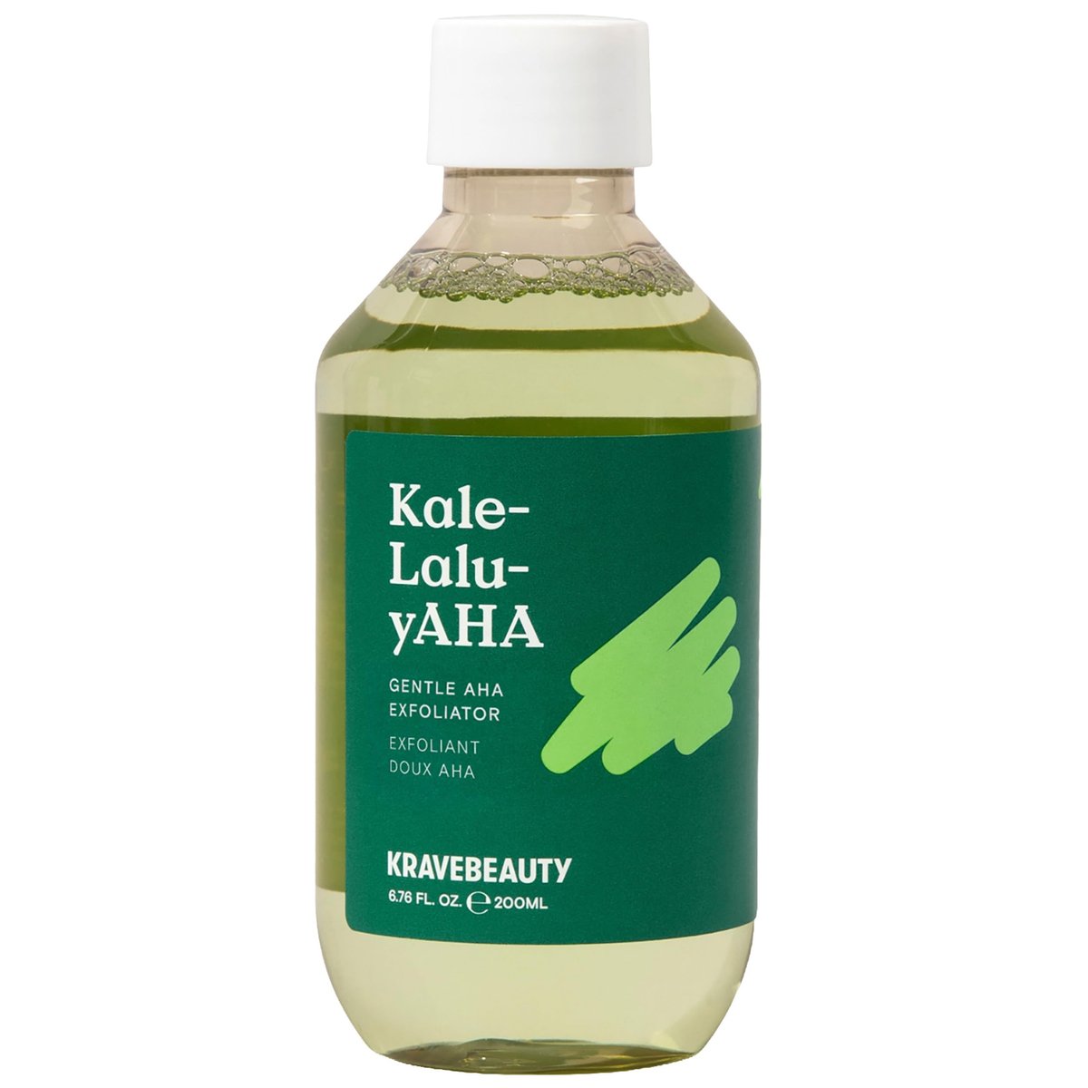 KraveBeauty Kale-Lalu-yAHA Exfoliating Toner - Gentle AHA Liquid Exfoliant with Glycolic Acid & Kale Extract, Smooths Texture, Evens Skin Tone, Unclogs Pores, Fragrance Free, 200 mL Avelisse