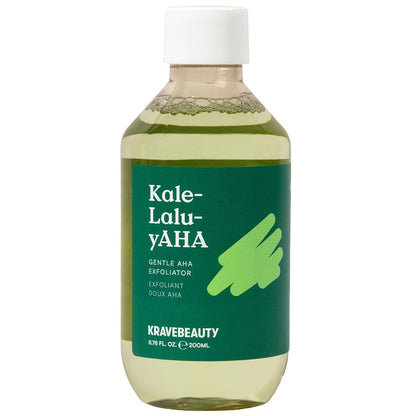 KraveBeauty Kale-Lalu-yAHA Exfoliating Toner - Gentle AHA Liquid Exfoliant with Glycolic Acid & Kale Extract, Smooths Texture, Evens Skin Tone, Unclogs Pores, Fragrance Free, 200 mL Avelisse