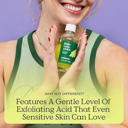 KraveBeauty Kale-Lalu-yAHA Exfoliating Toner - Gentle AHA Liquid Exfoliant with Glycolic Acid & Kale Extract, Smooths Texture, Evens Skin Tone, Unclogs Pores, Fragrance Free, 200 mL Avelisse