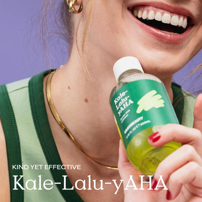 KraveBeauty Kale-Lalu-yAHA Exfoliating Toner - Gentle AHA Liquid Exfoliant with Glycolic Acid & Kale Extract, Smooths Texture, Evens Skin Tone, Unclogs Pores, Fragrance Free, 200 mL Avelisse