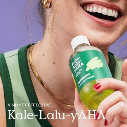 KraveBeauty Kale-Lalu-yAHA Exfoliating Toner - Gentle AHA Liquid Exfoliant with Glycolic Acid & Kale Extract, Smooths Texture, Evens Skin Tone, Unclogs Pores, Fragrance Free, 200 mL Avelisse