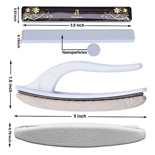 Premium Washable Nano Glass Nail File Set with Chamois Buffer - beUakso Upgrade Nail Buffer and Shine Kit (3-Piece, Flower Box) - görsel 10