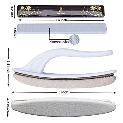 Premium Washable Nano Glass Nail File Set with Chamois Buffer - beUakso Upgrade Nail Buffer and Shine Kit (3-Piece, Flower Box)