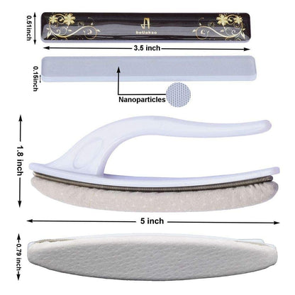 Premium Washable Nano Glass Nail File Set with Chamois Buffer - beUakso Upgrade Nail Buffer and Shine Kit (3-Piece, Flower Box)