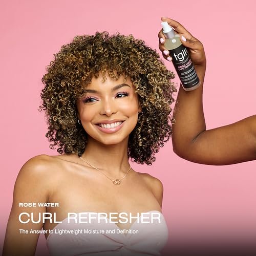 tgin Rose Water Curl Refresher – Moisturizing Curl Spray for Curly, Coily, and Wavy Hair – Enhances Shine, Reduces Frizz, and Hydrates Dry Curls & Scalp with Acai Berry & Rose Water – 8 Fl Oz - görsel 3