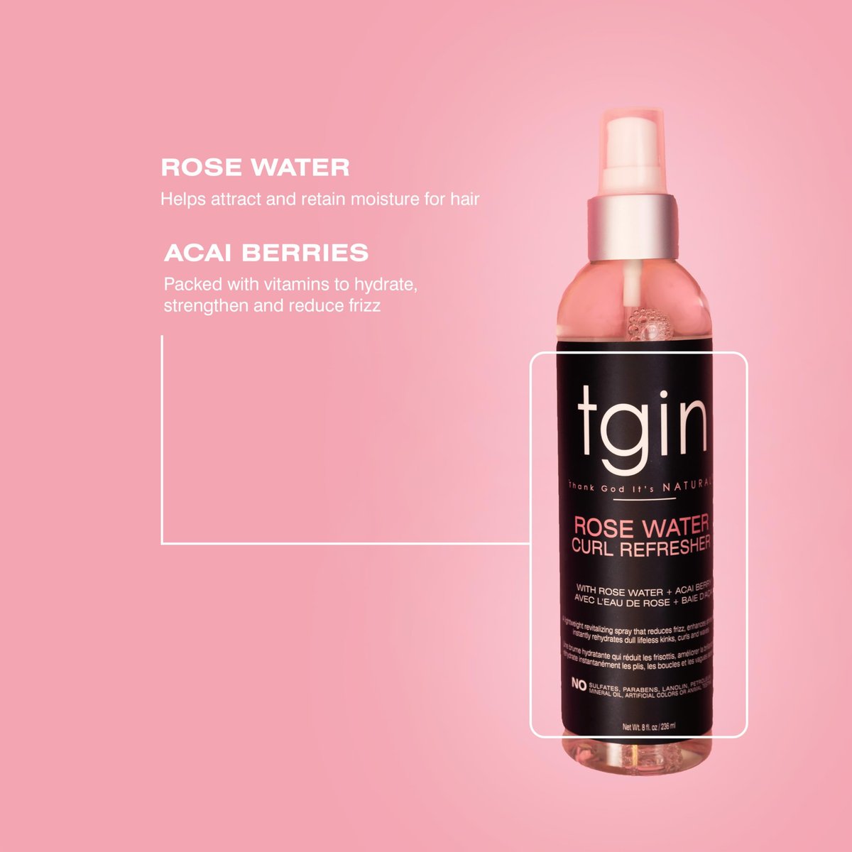 tgin Rose Water Curl Defining Mousse – Lightweight Hold, Moisturizing Curly Hair Mousse – Sulfate-Free & Paraben-Free, 8 Fl Oz Avelisse