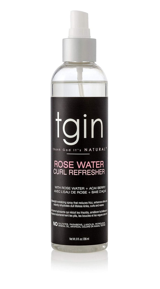 tgin Rose Water Curl Refresher – Moisturizing Curl Spray for Curly, Coily, and Wavy Hair – Enhances Shine, Reduces Frizz, and Hydrates Dry Curls & Scalp with Acai Berry & Rose Water – 8 Fl Oz - görsel 2
