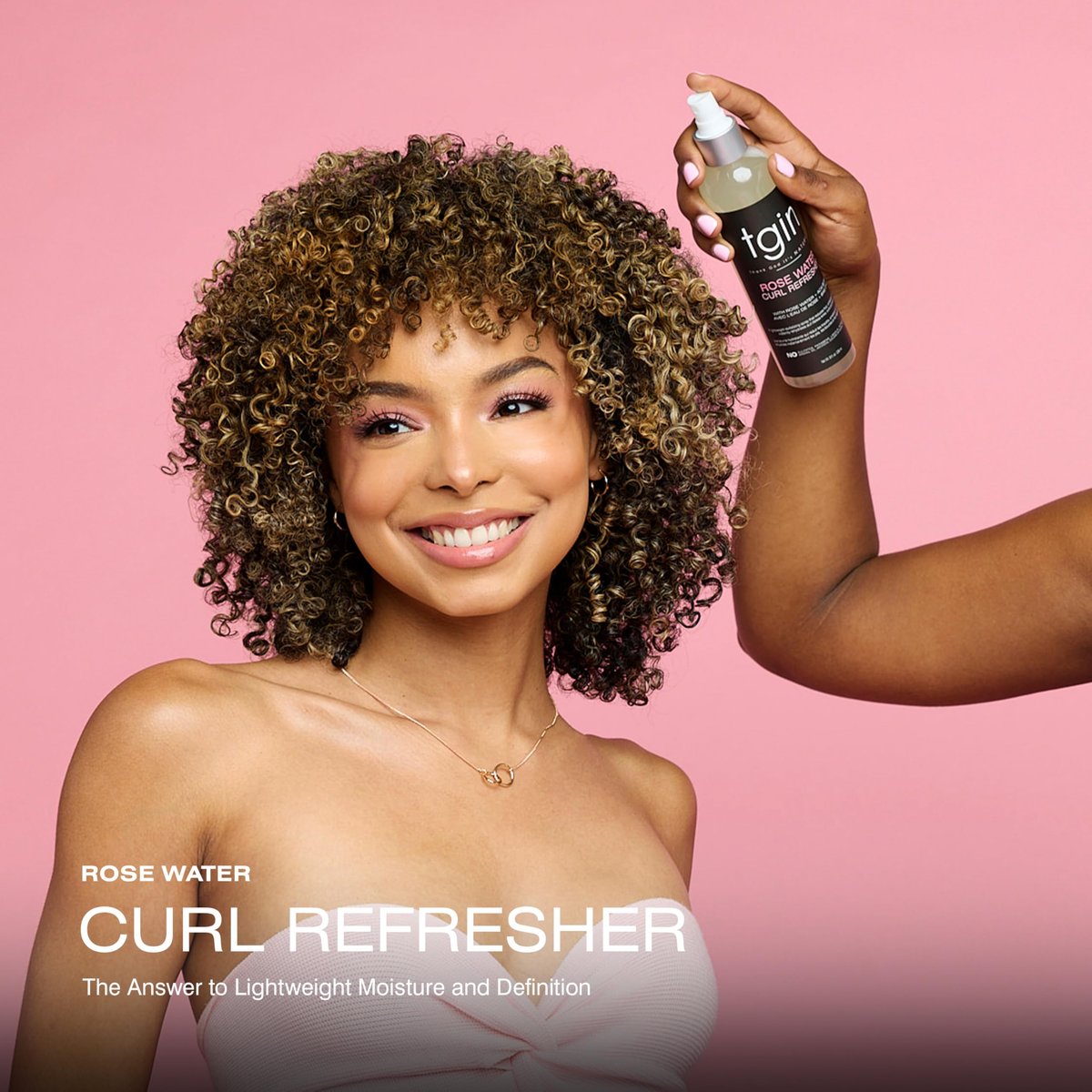 tgin Rose Water Curl Refresher – Moisturizing Curl Spray for Curly, Coily, and Wavy Hair – Enhances Shine, Reduces Frizz, and Hydrates Dry Curls & Scalp with Acai Berry & Rose Water – 8 Fl Oz - görsel 4