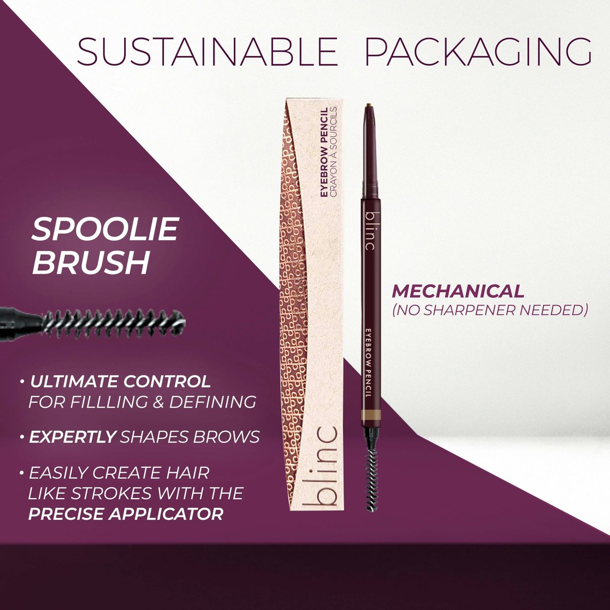 Blinc Eyebrow Pencil – Dual-Sided Precise Fine Tip with Vitamins C & E, Natural Finish, Long-Wearing, Water-Resistant, Vegan & Cruelty-Free – Blonde - görsel 7