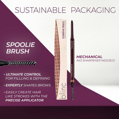 Blinc Eyebrow Pencil – Dual-Sided Precise Fine Tip with Vitamins C & E, Natural Finish, Long-Wearing, Water-Resistant, Vegan & Cruelty-Free – Blonde