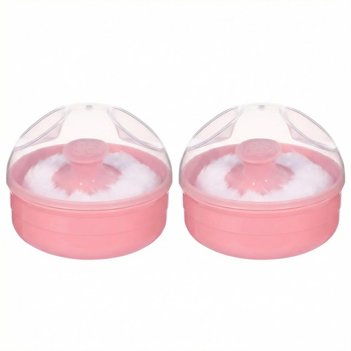 SYBL Large Fluffy Soft Baby Body Cosmetic Powder Puff with Container Case - 2 Pack, Pink - görsel 1