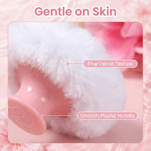 SYBL Large Fluffy Soft Baby Body Cosmetic Powder Puff with Container Case - 2 Pack, Pink - görsel 12