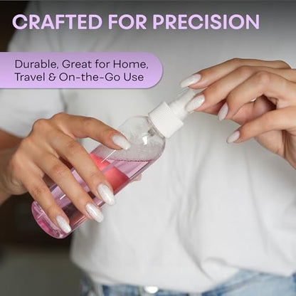 BRIGHTFROM Fine Mist Spray Bottles 8 oz, Empty Refillable Containers - Pack of 3 - Crystal Clear PET Plastic