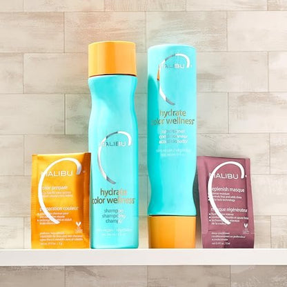 Malibu C Hydrate Color Wellness Shampoo - Sulfate Free Gentle Cleansing for Color Treated Hair - Fights Fade - 9 oz Avelisse
