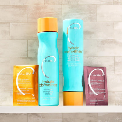 Malibu C Hydrate Color Wellness Shampoo - Sulfate Free Gentle Cleansing for Color Treated Hair - Fights Fade - 9 oz Avelisse