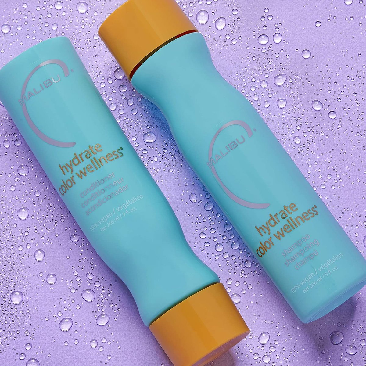 Malibu C Hydrate Color Wellness Shampoo - Sulfate Free Gentle Cleansing for Color Treated Hair - Fights Fade - 9 oz Avelisse