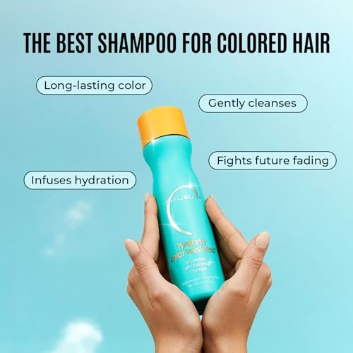 Malibu C Hydrate Color Wellness Shampoo - Sulfate Free Gentle Cleansing for Color Treated Hair - Fights Fade - 9 oz Avelisse